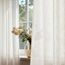 Deconovo Leinenoptik Vorhang Ösen Voile Vorhang Transparente Stores Gardinen Wohnzimmer Gardinenschal Durchsichtig Dekoschals für Schlafzimmer Balkon, H240 x B140 cm, Creme, 2er Set