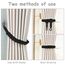 HOTUT Vorhang Raffhalter, 2 Stück Curtain Rope Buckle, Handgestrickte Vorhang-Raffhalter, Vorhangbinder, Gardinen Raffhalter für Haus Office, Wohnzimmer, Schlafzimmer-Schwarz
