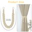 HOTUT Vorhang Raffhalter, 4 Stück Curtain Rope Buckle, Handgestrickte Vorhang-Raffhalter, Vorhangbinder, Gardinen Raffhalter für Haus Office, Wohnzimmer, Schlafzimmer-Beige