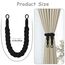HOTUT Vorhang Raffhalter, 2 Stück Curtain Rope Buckle, Handgestrickte Vorhang-Raffhalter, Vorhangbinder, Gardinen Raffhalter für Haus Office, Wohnzimmer, Schlafzimmer-Schwarz