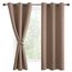 DWCN Vorhang Blickdicht Verdunkelungsgardinen mit Ösen 2 Stücke Vorhang Blickdicht Fensterdeko Thermogardine für Wohnzimmer Schlafzimmer, Gardinen Kurz, Khaki Cappuccino, 137x117cm(HxB)