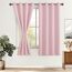 DWCN Verdunklungsvorhänge mit Ösen Blickdicht Vorhänge mit Raffhalter 2 Stücke Thermovorhang Kälteschutz Gardinen Wohnzimmer Schlafzimmer Wärmeisolierend,Blush Rosa,H160 x B140 cm (2er Pack)