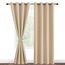 DWCN Vorhänge Blickdicht mit Raffhalter Verdunklungsvorhänge mit Ösen 2 Stücke Thermovorhang Hitzeschutz für Schlafzimmer, WonhzimmerBüro, Biscotti Beige, 225x140cm(HxB)