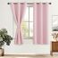 DWCN Verdunklungsvorhänge mit Ösen Blickdicht Vorhänge mit Raffhalter 2 Stücke Thermovorhang Kälteschutz Gardinen Wohnzimmer Schlafzimmer Wärmeisolierend,Blush Rosa,H145 x B140 cm (2er Pack)