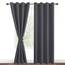 DWCN Vorhang Blickdicht mit Vorhang Raffhalter Verdunkelungsgardinen mit Ösen 2 Stücke Thermogardine, Blackout Curtain Verdunkelung Thermovorhang, Dunkelgrau,260x140cm(HxB)