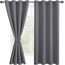 DWCN Vorhang Blickdicht mit Raffhalter Verdunkelungsgardinen mit Ösen 2 Stücke Thermogardine für Wohnzimmer Schlafzimmer Curtains Blackout Vorhang Wärmeisolierend Grau, 160x132cm(HxB)