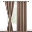 DWCN Vorhang Blickdicht Verdunkelungsgardinen mit Ösen 2 Stücke Vorhang Blickdicht Fensterdeko Thermogardine für Wohnzimmer Schlafzimmer, Khaki Cappuccino, 245x140cm(HxB)