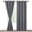 DWCN Vorhang Blickdicht mit Raffhalter Verdunkelungsgardinen mit Ösen 2 Stücke Thermogardine für Wohnzimmer Schlafzimmer Curtains Blackout Vorhang Wärmeisolierend Grau, 245x140cm(HxB)