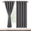 DWCN Vorhang Blickdicht mit Raffhalter Verdunkelungsgardinen mit Ösen 2 Stücke Thermogardine für Wohnzimmer Schlafzimmer Curtains Blackout Vorhang Wärmeisolierend, Grau,183x167cm(HxB)