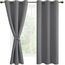 DWCN Vorhang Blickdicht mit Raffhalter Verdunkelungsgardinen mit Ösen 2 Stücke Thermogardine für Wohnzimmer Schlafzimmer Curtains Blackout Vorhang Wärmeisolierend Grau, 183x117cm(HxB)