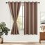 DWCN Vorhang Blickdicht Khaki Verdunkelungsgardinen mit Ösen 2 Stücke Vorhang Blickdicht Fensterdeko Thermogardine für Wohnzimmer Schlafzimmer, Cappuccino,200x140cm(HxB)