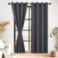 DWCN Vorhang Blickdicht mit Vorhang Raffhalter Verdunkelungsgardinen mit Ösen 2 Stücke Thermogardine, Blackout Curtain Verdunkelung Thermovorhang, Dunkelgrau, 215x132cm(HxB)