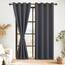 DWCN Vorhang Blickdicht mit Vorhang Raffhalter Verdunkelungsgardinen mit Ösen 2 Stücke Thermogardine, Blackout Curtain Verdunkelung Thermovorhang, Dunkelgrau,290x140cm(HxB)
