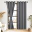 DWCN Vorhang Blickdicht mit Raffhalter Verdunkelungsgardinen mit Ösen 2 Stücke Thermogardine für Wohnzimmer Schlafzimmer Curtains Blackout Vorhang Wärmeisolierend Grau, 245x140cm(HxB)