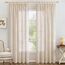 MIULEE Leinen Gardinen Vorhänge mit Kräuselband Gardine Vorhang Leinenoptik kräuselband Wohnzimmer Modern Voile Schienensystem Schlafzimmer 2er Set Weißer Reis 140x160 cm