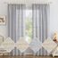 MIULEE Leinen Gardinen Vorhänge mit Kräuselband Weiss Gardine Vorhang Leinenoptik kräuselband Wohnzimmer Modern Voile Schienensystem Schlafzimmer 2er Set 140x200 cm Weiß Grau
