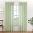 MIULEE Leinen Gardinen Vorhänge mit Kräuselband Weiss Gardine Vorhang Leinenoptik kräuselband Wohnzimmer Modern Voile Schienensystem Schlafzimmer 2er Set 140x215 cm Grün