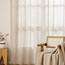 MIULEE Leinen Gardinen Vorhänge mit Kräuselband Weiss Gardine Vorhang Leinenoptik kräuselband Wohnzimmer Modern Voile Schienensystem Schlafzimmer 2er Set 140x215 cm Natur