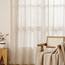 MIULEE Leinen Gardinen Vorhänge mit Kräuselband Weiss Gardine Vorhang Leinenoptik kräuselband Wohnzimmer Modern Voile Schienensystem Schlafzimmer 1er Set 300x245 cm Natur