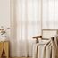 MIULEE Leinen Gardinen Vorhänge mit Kräuselband Weiss Gardine Vorhang Leinenoptik kräuselband Wohnzimmer Modern Voile Schienensystem Schlafzimmer 2er Set 140x137 cm Weißer Reis
