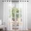 Topfinel Gardinen Vorhang Stores Gardine mit Ösen Vorhänge Weiß Halbtransparent Gardienen Schals Wohnzimmer Modern Weihnachtsdeko Fenster Ösenvorhang 2er Set 240x150cm (HxB)