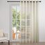 Topfinel 1er Set Gardinen Wohnzimmer Stores Gardinen mit ösen Voile Vorhang Halbtransparent Moderne Leinenoptik vorhänge kinderzimmer Gardinen Fenster 300x280 cm (BxH)