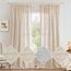 MIULEE Leinen Gardinen Vorhänge mit Kräuselband Weiss Gardine Vorhang Leinenoptik kräuselband Wohnzimmer Modern Voile Schienensystem Schlafzimmer 2er Set 140x300 cm Weißer Reis