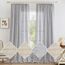 MIULEE Leinen Gardinen Vorhänge mit Kräuselband Weiss Gardine Vorhang Leinenoptik kräuselband Wohnzimmer Modern Voile Schienensystem Schlafzimmer 2er Set 140x300 cm Weiß Grau