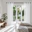 Topfinel 1 Stücke Gardinen Weiß mit ösen Wohnzimmer Sheer Curtains Living Room Semi Transparent Vorhang Fertig Vorhänge Weiss Halbtransparent für Balkontür & Schiebetür Schlaufengardinen 300x220