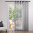 Topfinel Gardinen mit Ösen Voile Vorhang Halbtransparent Moderne Gardine Wohnzimmer Leinenoptik Vorhänge Kinderzimmer Gardinen Kurz Fenster 1er Set 240 x 300 cm (HxB) Dunkelgrau