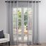 Topfinel Voile Vorhänge Leinenstruktur mit Ösen Durchsichtig Einfarbig für Fenster Wohnzimmer Schlafzimmer Moderne und Elegante Gardine 2er Set je 235x140cm (HxB) Dunkelgrau