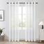 Topfinel Gardinen Wohnzimmer Store Gardinen mit Ösen Weiß Voile Vorhang Halbtransparent Moderne Leinenoptik Vorhänge Kinderzimmer Gardine Kurz Fenster 2er Set 245 x 140 cm (HxB)