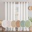 MIULEE Gardinen Vorhänge mit ösen Voile Vorhang kurz Modern Leinenoptik Halbtransparent Ösenvorhang für Wohnzimmer Kinderzimmer Raumteiler 2er Set Linen Weiß 137x140 cm