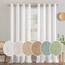MIULEE Gardinen Vorhänge mit ösen Voile Vorhang kurz Modern Leinenoptik Halbtransparent Ösenvorhang für Wohnzimmer Kinderzimmer Raumteiler 2er Set Linen Weiß 145x140 cm
