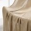 MIULEE Gardinen Vorhänge mit ösen Voile Vorhang kurz Modern Leinenoptik Halbtransparent Ösenvorhang für Wohnzimmer Kinderzimmer Raumteiler 2er Set Khaki 145x140 cm