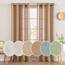 MIULEE Gardinen Vorhänge mit ösen Voile Vorhang kurz Modern Leinenoptik Halbtransparent Ösenvorhang für Wohnzimmer Kinderzimmer Raumteiler 2er Set Braun 215x140 cm