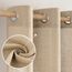 MIULEE Gardinen Vorhänge mit ösen Voile Vorhang kurz Modern Leinenoptik Halbtransparent Ösenvorhang für Wohnzimmer Kinderzimmer Raumteiler 2er Set Khaki 145x140 cm