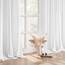 MIULEE Gardinen Vorhänge mit ösen Voile Vorhang kurz Modern Leinenoptik Halbtransparent Ösenvorhang für Wohnzimmer Kinderzimmer Raumteiler 2er Set Weiß 245x140 cm