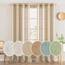 MIULEE Gardinen Vorhänge mit ösen Voile Vorhang kurz Modern Leinenoptik Halbtransparent Ösenvorhang für Wohnzimmer Kinderzimmer Raumteiler 2er Set Khaki 260x140 cm