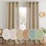 MIULEE Gardinen Vorhänge mit ösen Voile Vorhang kurz Modern Leinenoptik Halbtransparent Ösenvorhang für Wohnzimmer Kinderzimmer Raumteiler 2er Set Dunkelbraun 260x140 cm