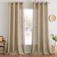 MIULEE Gardinen Vorhänge mit ösen Voile Vorhang kurz Modern Leinenoptik Halbtransparent Ösenvorhang für Wohnzimmer Kinderzimmer Raumteiler 2er Set Dunkelbraun 260x140 cm