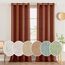 MIULEE Gardinen Vorhänge mit ösen Voile Vorhang kurz Modern Leinenoptik Halbtransparent Ösenvorhang für Wohnzimmer Kinderzimmer Raumteiler 2er Set Ziegelrot 260x140 cm