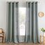 MIULEE Gardinen Vorhänge mit ösen Voile Vorhang kurz Modern Leinenoptik Halbtransparent Ösenvorhang für Wohnzimmer Kinderzimmer Raumteiler 2er Set Hellgrau 260x140 cm