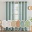 MIULEE Gardinen Vorhänge mit ösen Voile Vorhang kurz Modern Leinenoptik Halbtransparent Ösenvorhang für Wohnzimmer Kinderzimmer Raumteiler 2er Set Blau 280x140 cm