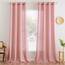 MIULEE Gardinen Vorhänge mit ösen Voile Vorhang kurz Modern Leinenoptik Halbtransparent Ösenvorhang für Wohnzimmer Kinderzimmer Raumteiler 2er Set Rosa 245x140 cm