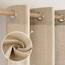 MIULEE Gardinen Vorhänge mit ösen Voile Vorhang kurz Modern Leinenoptik Halbtransparent Ösenvorhang für Wohnzimmer Kinderzimmer Raumteiler 2er Set Khaki 260x140 cm