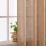 MIULEE Gardinen Vorhänge mit ösen Voile Vorhang kurz Modern Leinenoptik Halbtransparent Ösenvorhang für Wohnzimmer Kinderzimmer Raumteiler 2er Set Braun 300x140 cm
