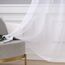 MIULEE 2er Set Voile Vorhang mit Ösen Transparente Gardine aus Voile Polyester Wohnzimmer Luftig Dekoschal für Schlafzimmer Weiß 225 x 140cm (H x B), Grommet Top