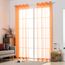 MIULEE 2er Set Voile Vorhang mit Ösen Optik Gardine aus Voile Polyester Ösenschal Transparent Wohnzimmer Fensterschal für Schlafzimmer Babyroom 145 x 140cm (H x B), Grommet Top Orange
