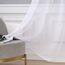 MIULEE 2er Set Voile Vorhang mit Ösen Transparente Optik Gardine Polyester Ösenschal Transparent Wohnzimmer für Schlafzimmer 145 x 140cm (H x B), Grommet Top Weiß